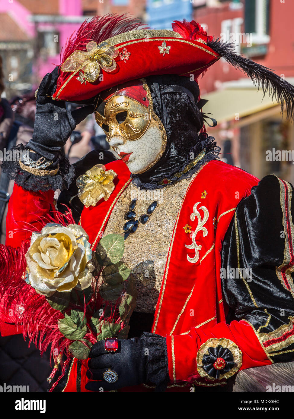 Carnaval de Venise, costumes, masques, bal masqué, Février, Piazza San Marco, la Place St Marc Banque D'Images