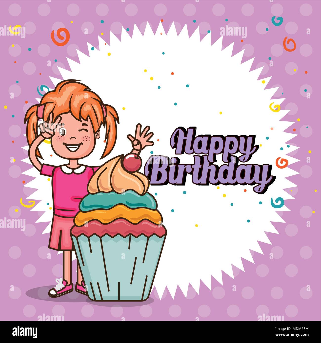 Joyeux Anniversaire Carte Avec Petite Fille Image Vectorielle Stock Alamy Joyeux Anniversaire Carte Avec Petite Fille Image Vectorielle Stock Alamy