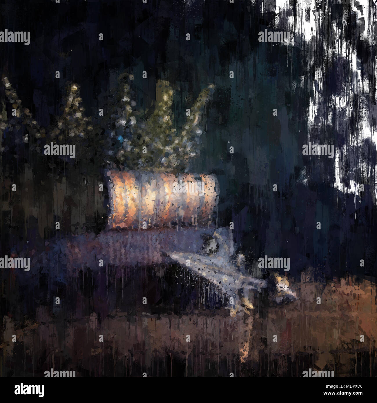 Style de peinture à l'huile de l'image abstraite de la couronne d'or période médiévale fantastique. Banque D'Images