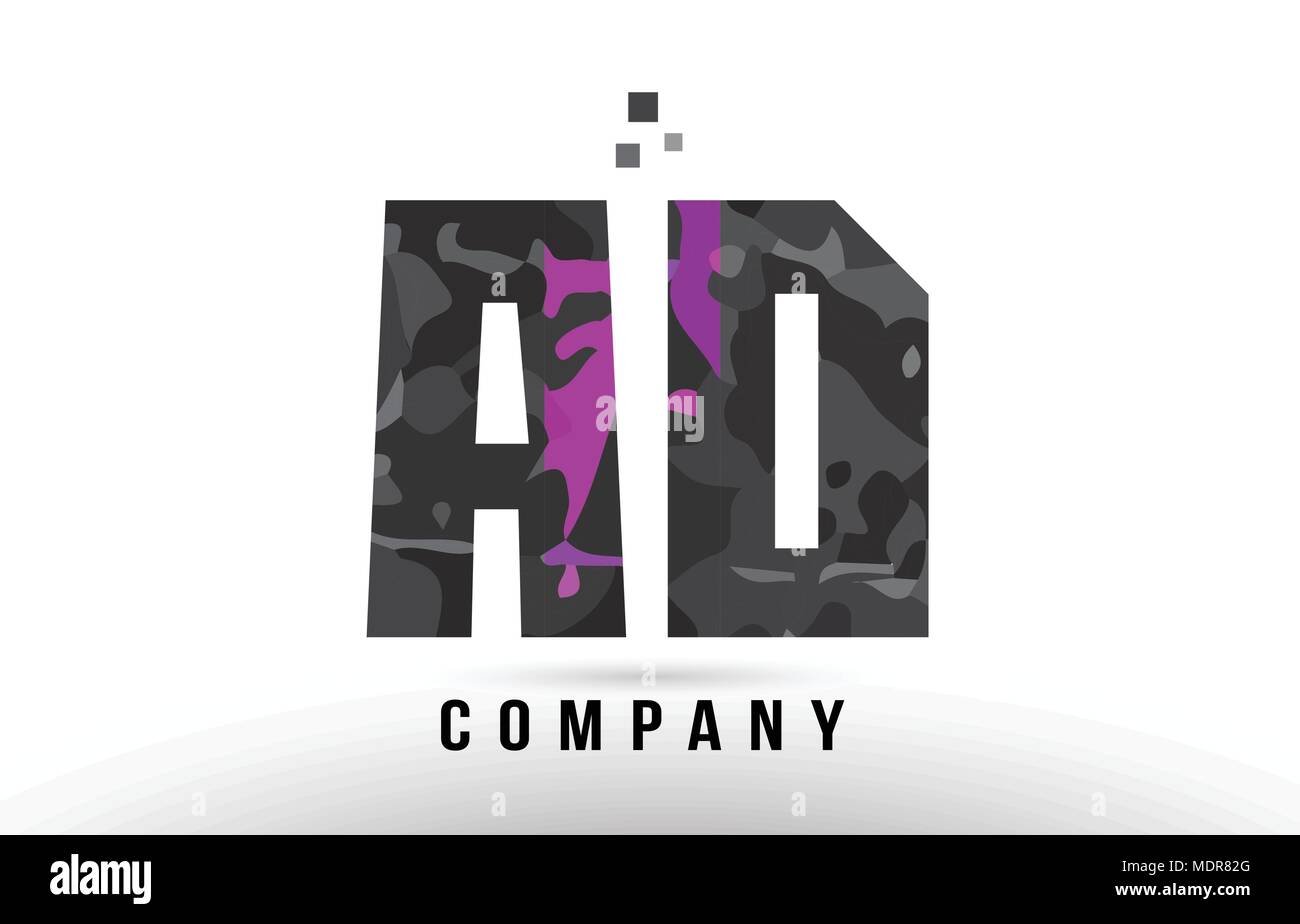 Lettre alphabet noir-violet d'une combinaison ad logo design adapté pour une société ou entreprise Illustration de Vecteur