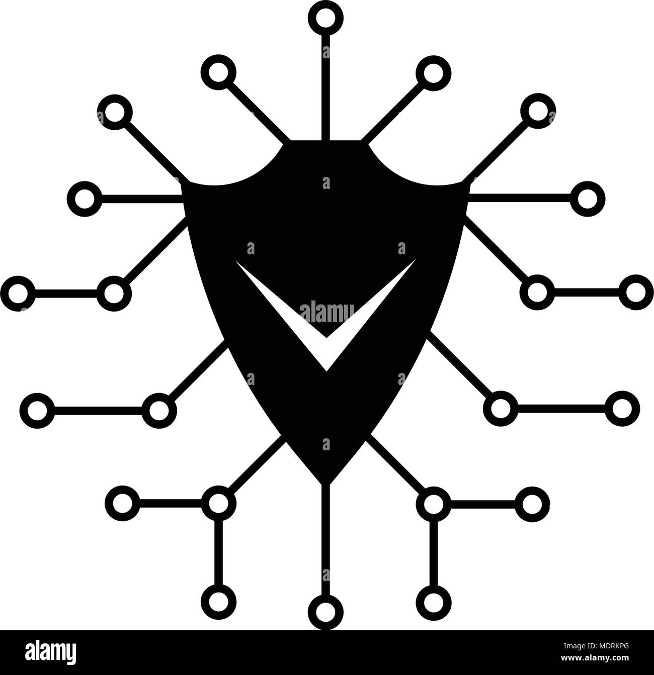 L'icône de la cybersécurité. Icône vecteur. Style plat Illustration de Vecteur