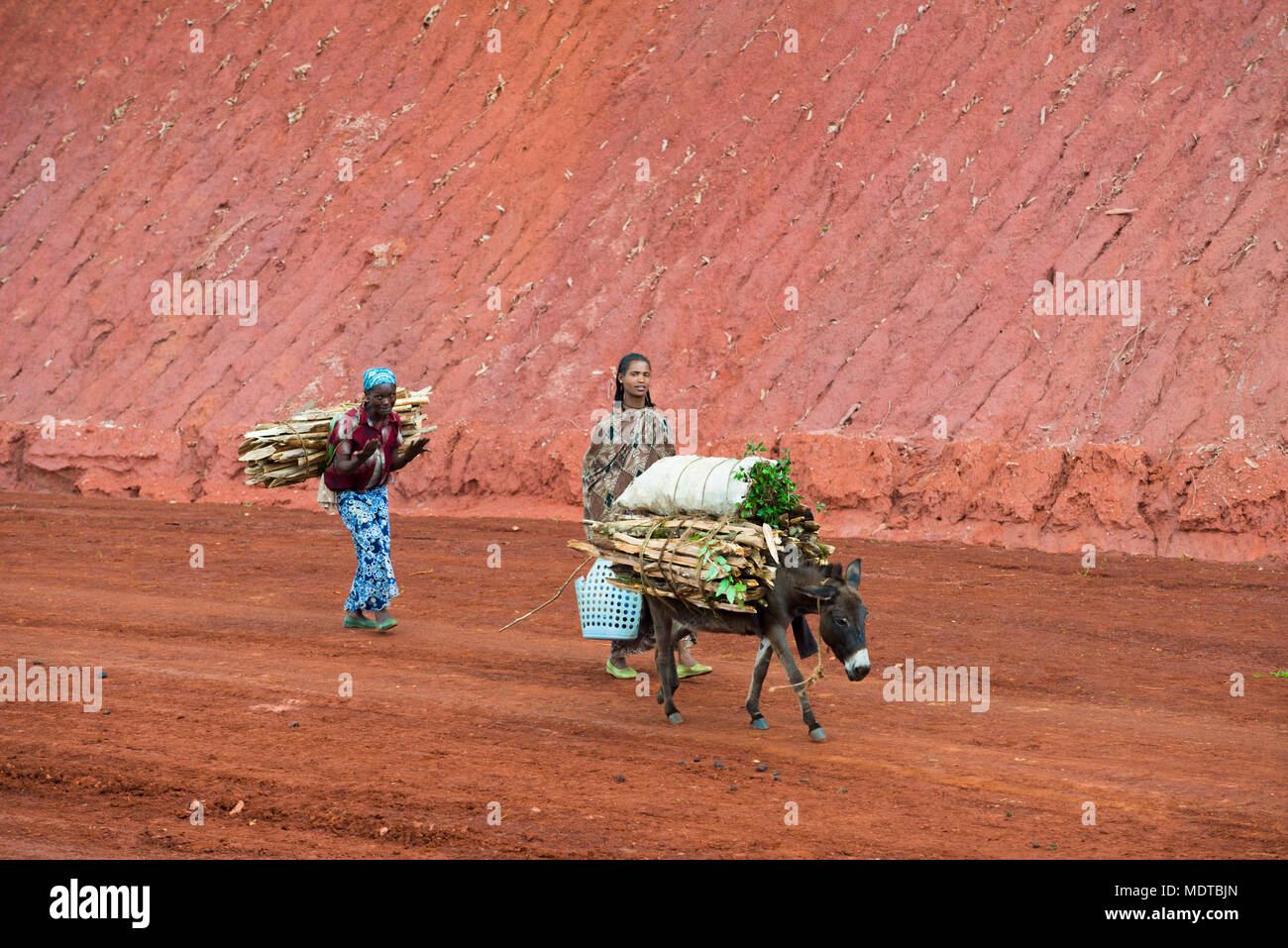 Scène de la route à l'Oromia, en Éthiopie Banque D'Images