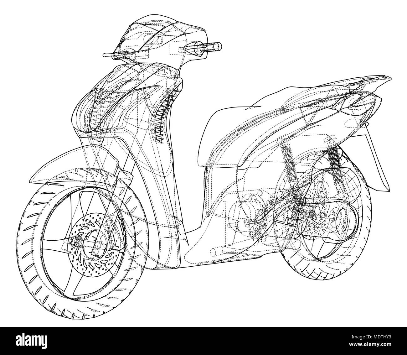 Résumé du concept de scooter. Vector Illustration de Vecteur