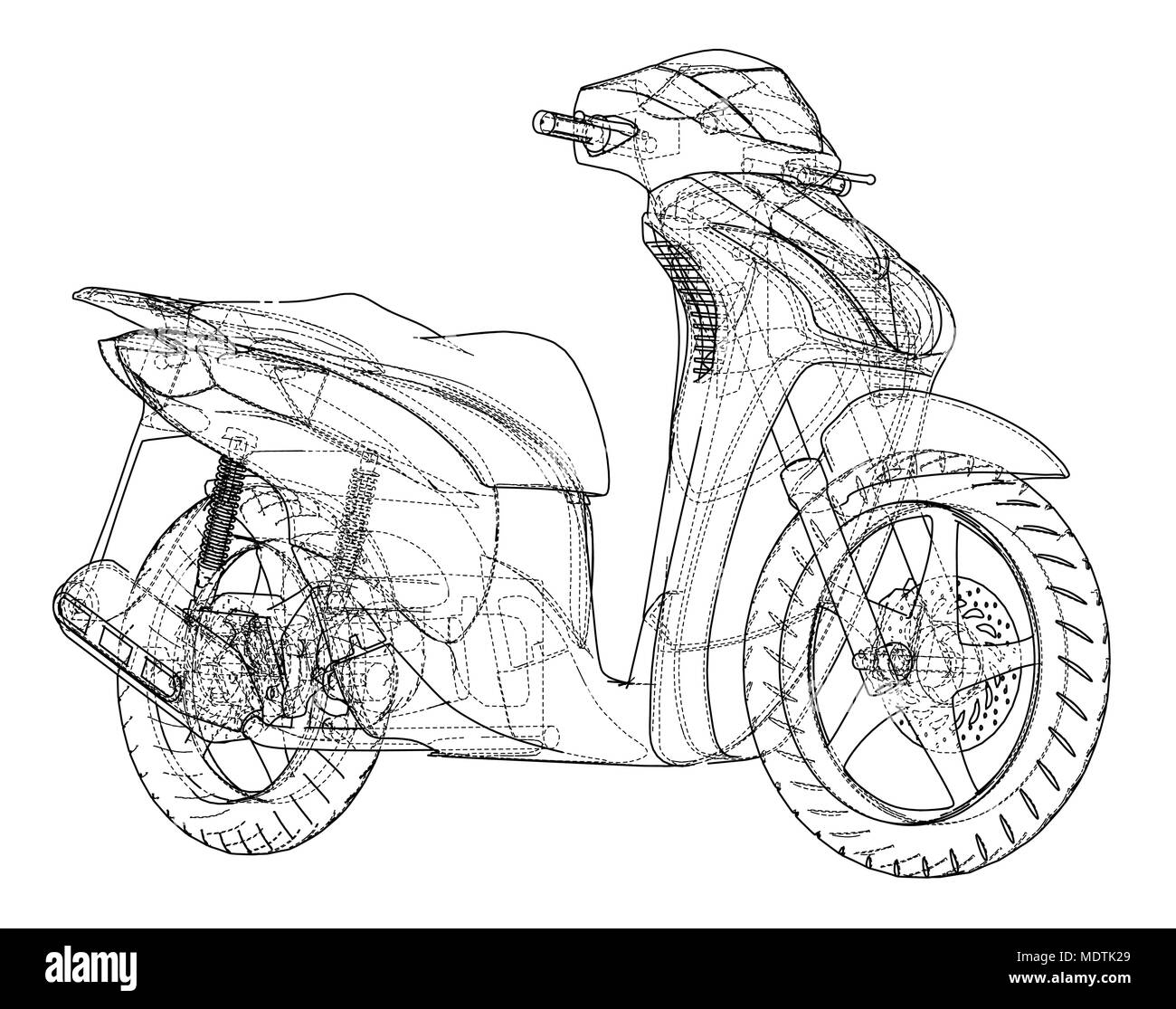 Résumé du concept de scooter. Vector Illustration de Vecteur