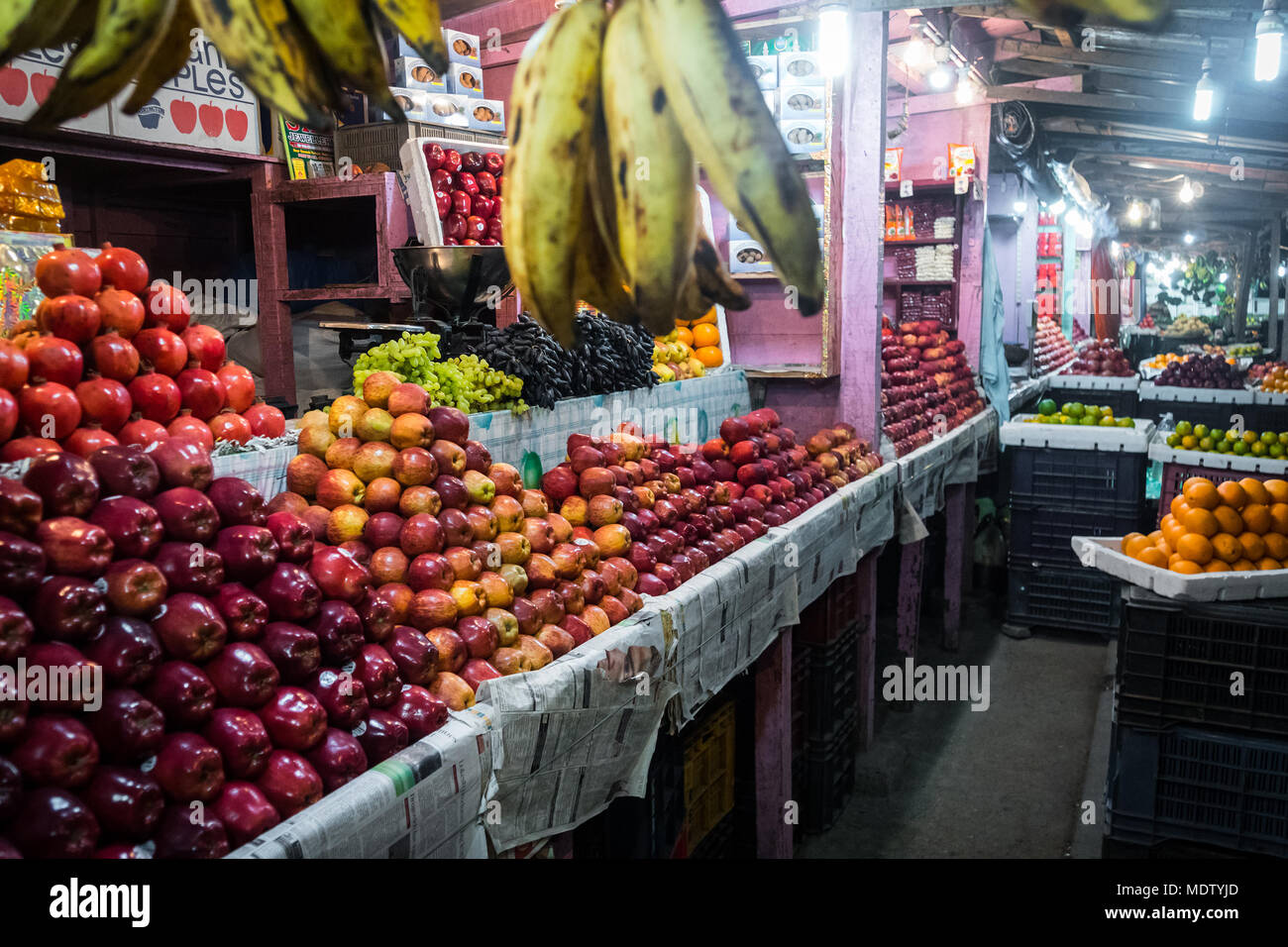 Indien fruits street shop. Port Blair Îles Andaman et Nicobar. L'Inde. 25 Janvier 2018 Banque D'Images