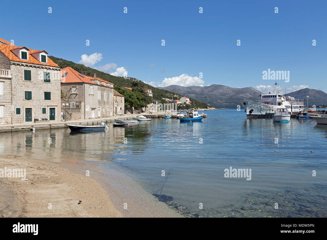 L'île de Sipan, Lopud, Îles Élaphites, Dalmatie, Croatie Banque D'Images