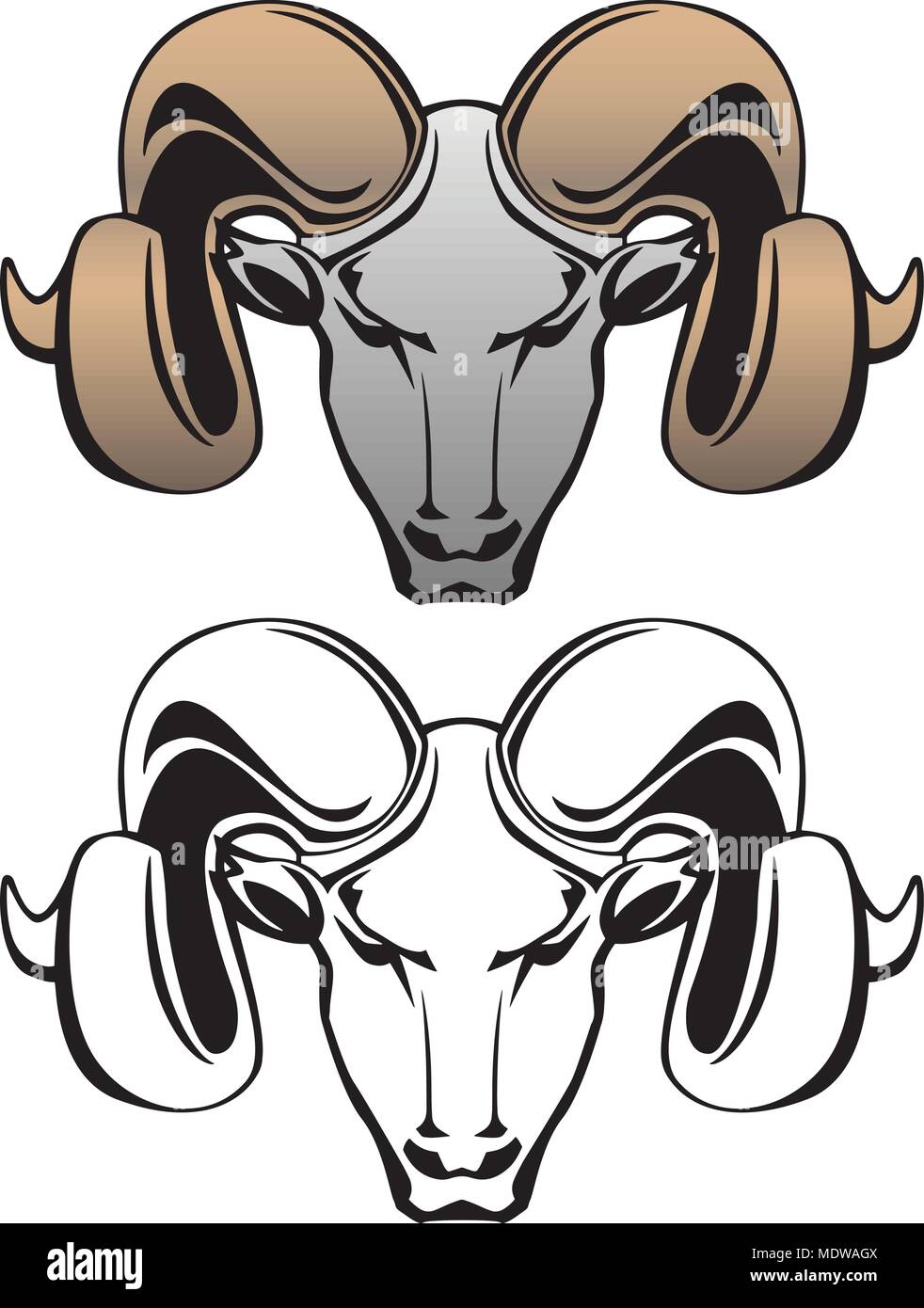 Ram Head Vector Illustration Graphique Illustration de Vecteur