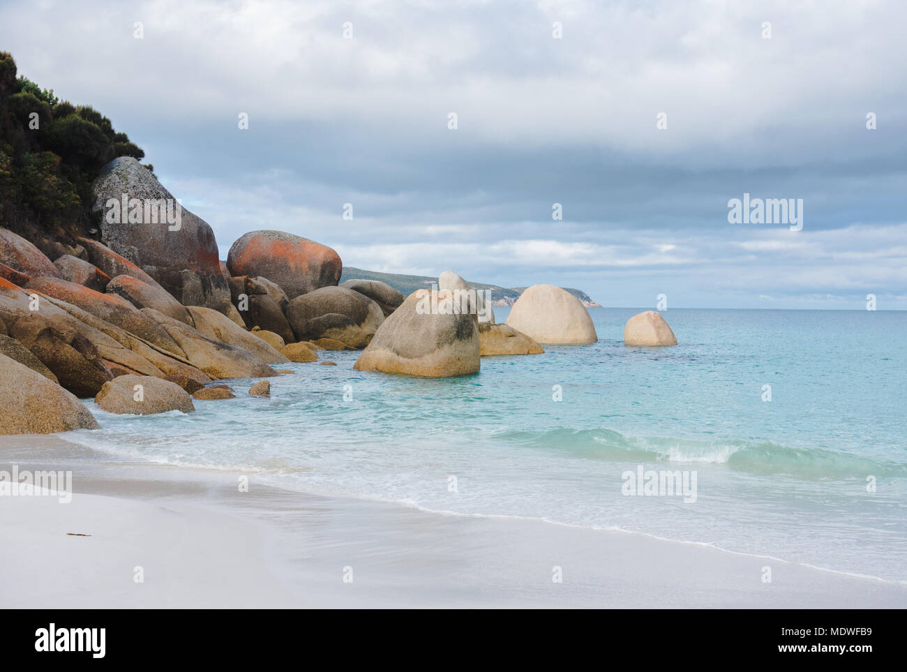 Plage de sable blanc dans le parc national de Wilson colline surplombante Banque D'Images