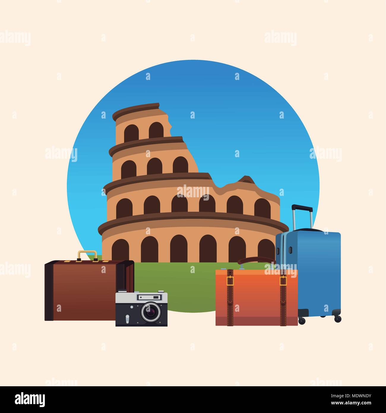 Europe travel concept Illustration de Vecteur