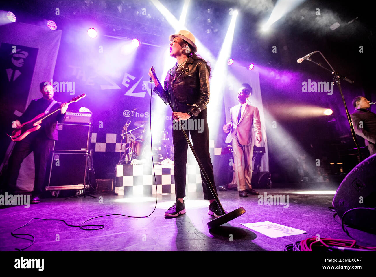 La Norvège, Oslo. 20 avril 2018. L'Anglais ska The Selecter effectue un concert live de la Rockefeller à Oslo. Ici singer Pauline noir est vu sur scène avec Arthur Hendrickson. (Photo crédit : Gonzales Photo - Terje Dokken). Gonzales : Crédit Photo/Alamy Live News Banque D'Images