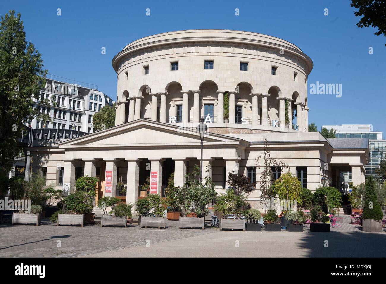 Paris, bassin de la Villette, rotonde, Claude Nicolas Ledoux, pavillon d'octroi, ancien barriere de Paris, métro Stalingrad, Banque D'Images