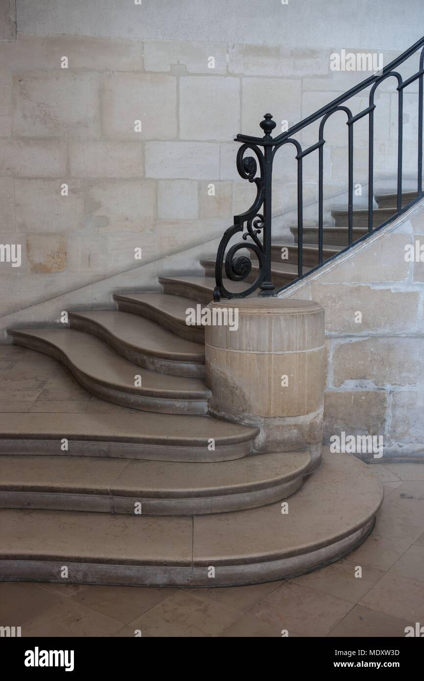 Paris, 14 rue Charlemagne, lycee Charlemagne, escaliers d'honneur, Banque D'Images