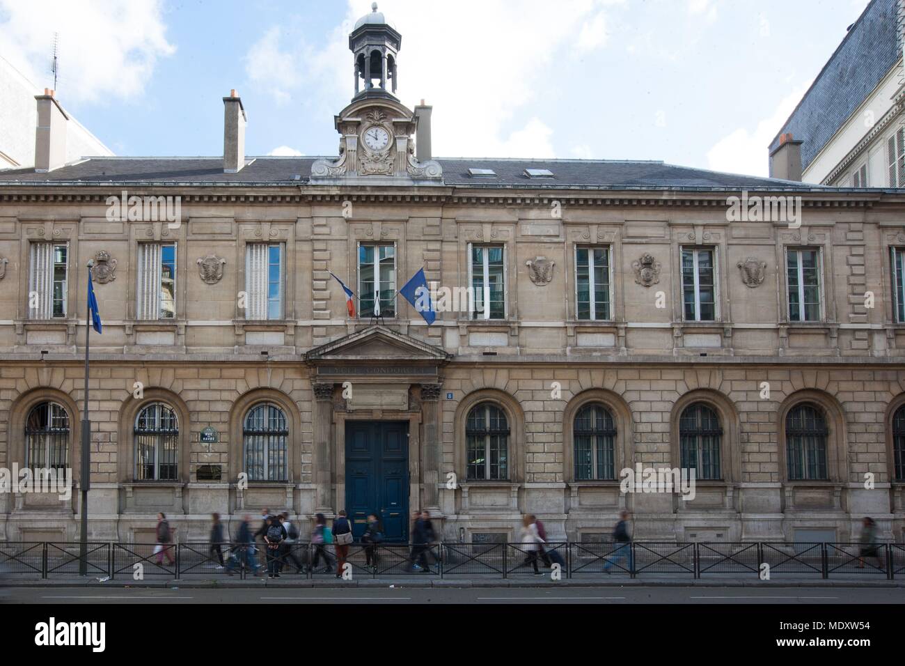 Paris, 8 rue du havre, lycée Condorcet, façade sur la rue, Banque D'Images