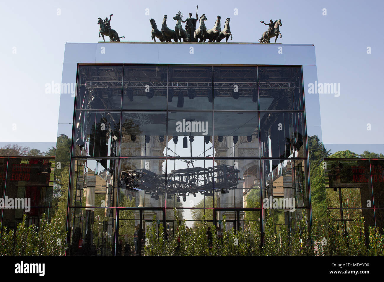 Arco della Pace, Milan, Italie, Design Week 2018, Cartier, extérieur installation Thrill légendaire Banque D'Images