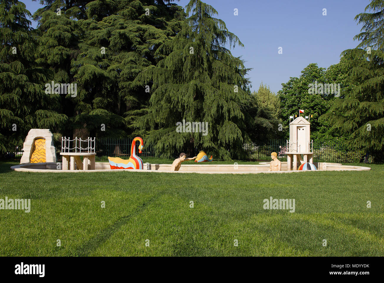 La Treinnale di Milano, Milan, Italie, un jardin extérieur de sculptures Banque D'Images