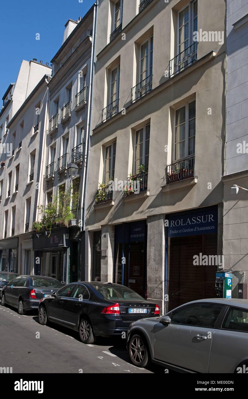 Paris, 12 rue saint anastase, bâtiment où le coquelicot a vécu et reçu, Victor Hugo Banque D'Images