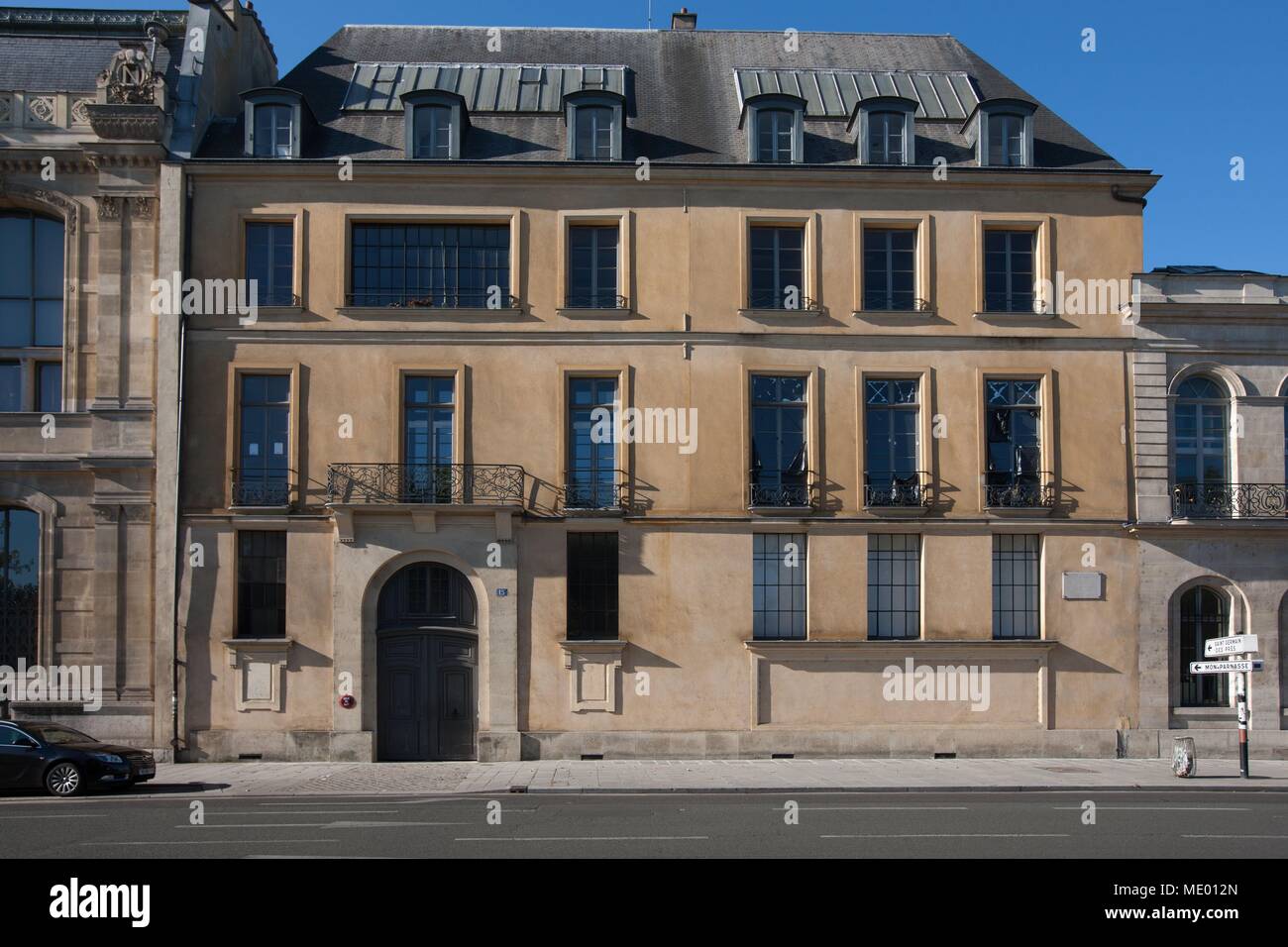 France, Ile de France, 6ème arrondissement, quai Anatole France, Malaquays ont vécu ici, Banque D'Images