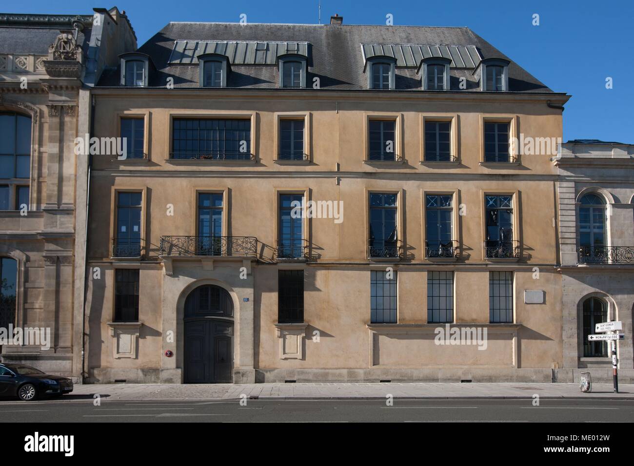 France, Ile de France, 6ème arrondissement, quai Anatole France, Malaquays ont vécu ici, Banque D'Images