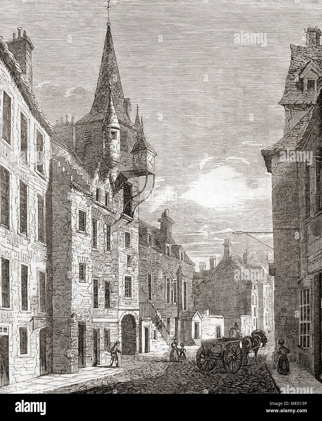 Prison Canongate, Édimbourg, Écosse. À partir de la vieille Angleterre : A Pictorial Museum, publié 1847. Banque D'Images