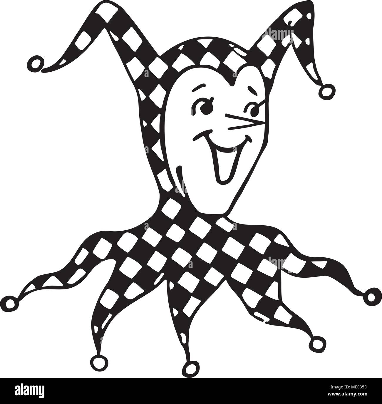 Fou - Retro Clipart Illustration Illustration de Vecteur