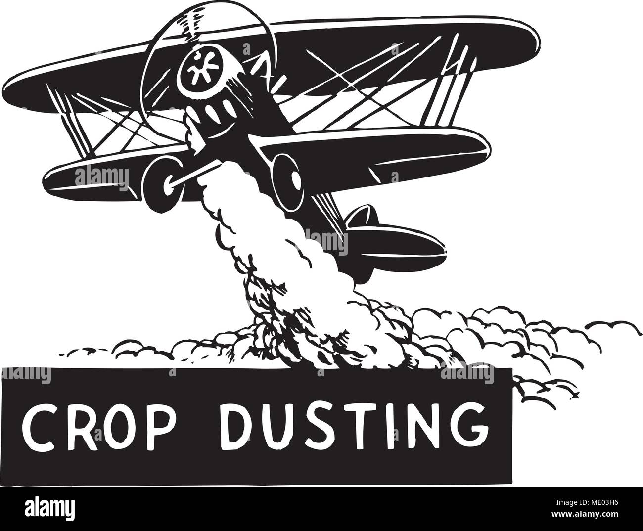 Crop Duster - Retro Illustration Art Ad Illustration de Vecteur