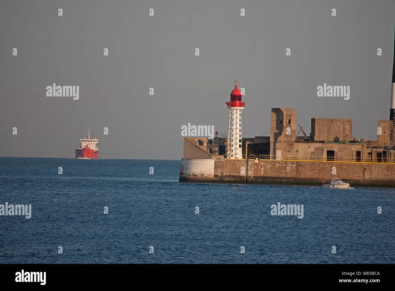 France, Normandie, ancien Haute-normandie, Seine Maritime, Le Havre, port, digue nord, entrée privée Banque D'Images