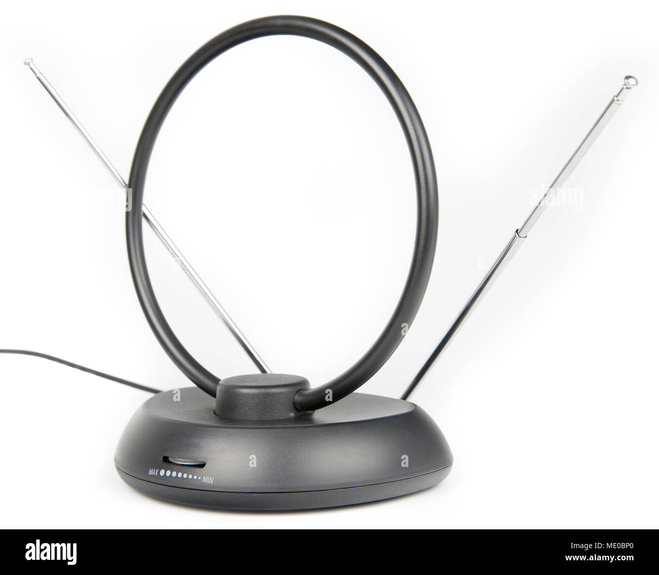 Antenne de télévision isolated on white Banque D'Images