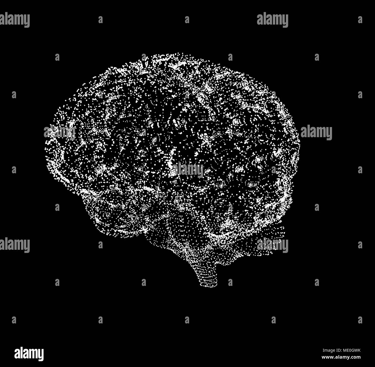 Cerveau humain, ordinateur conceptuel illustration. Banque D'Images