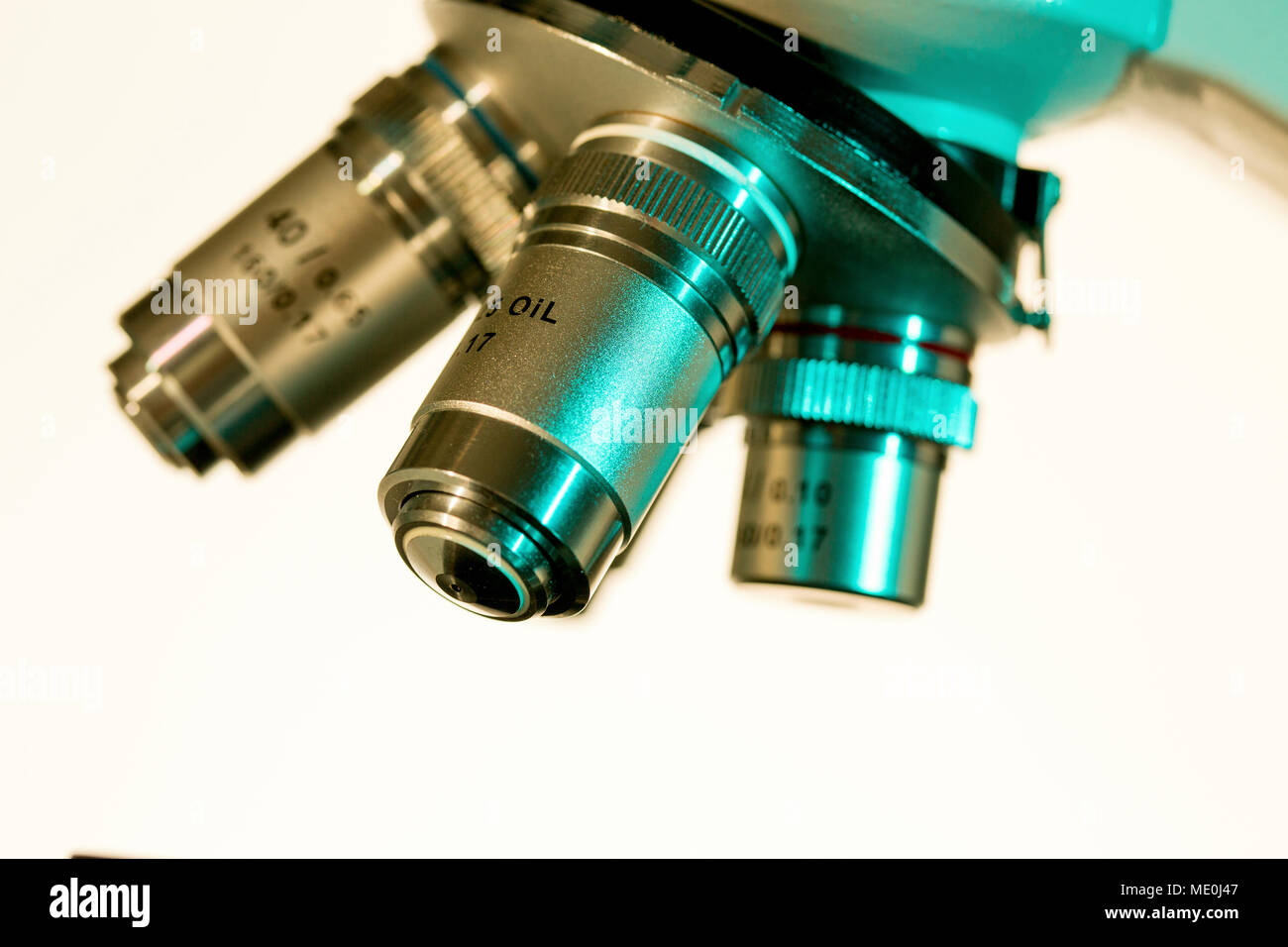 Lentilles de microscope. Banque D'Images