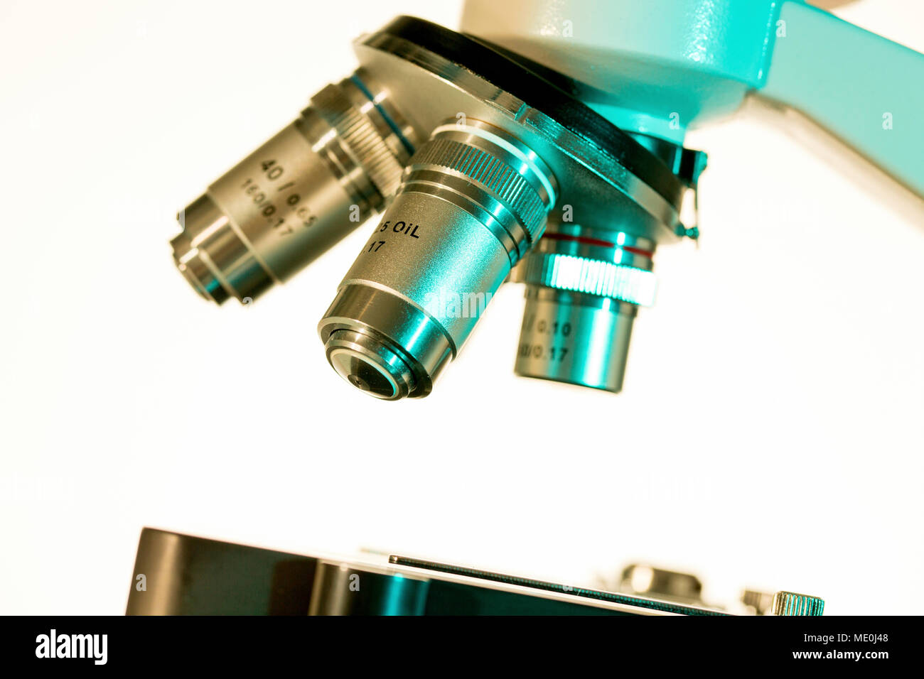 Lentilles de microscope. Banque D'Images