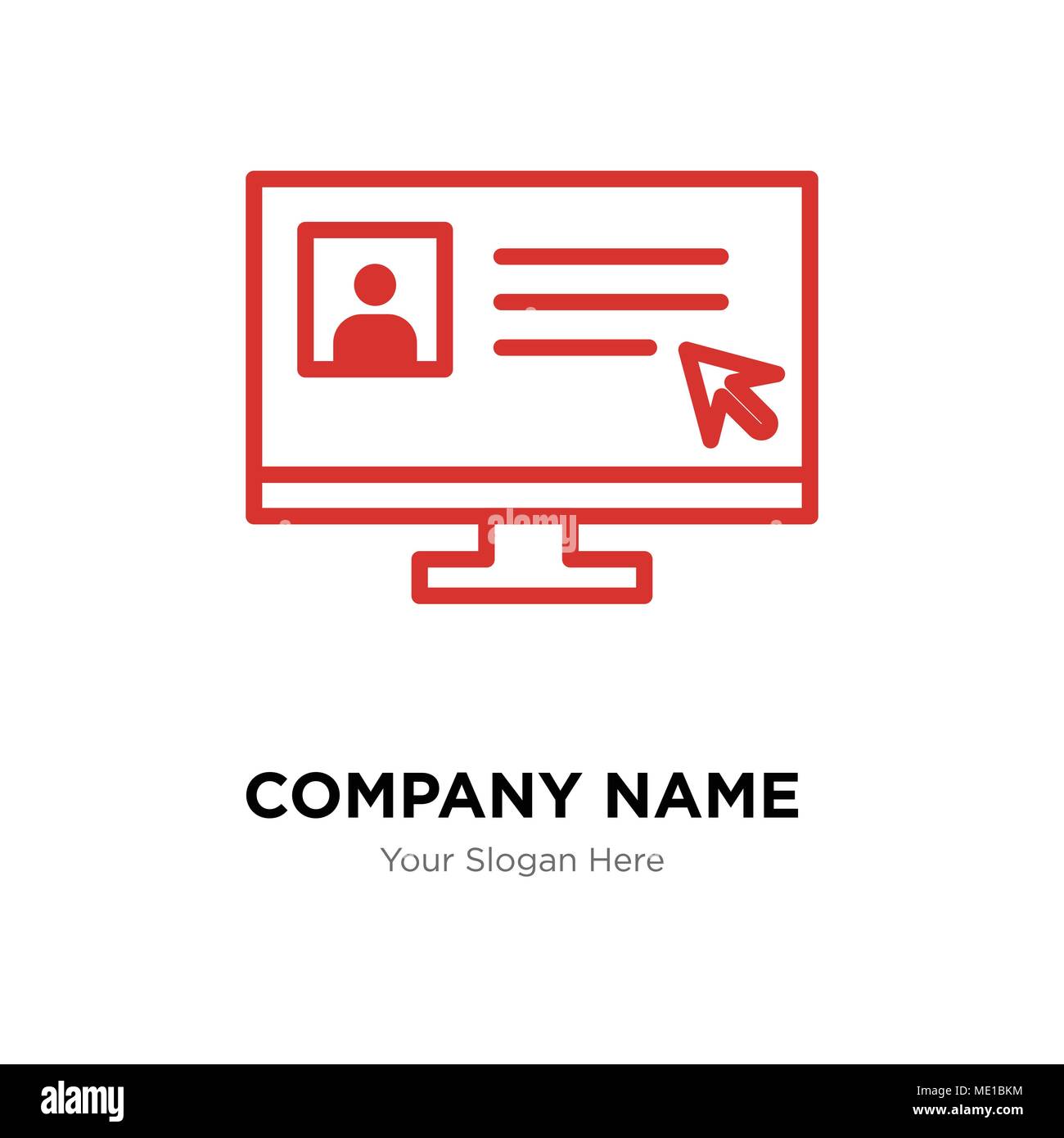 Ordinateur portable et curseur de logo, modèle de business entreprise icône vecteur Illustration de Vecteur