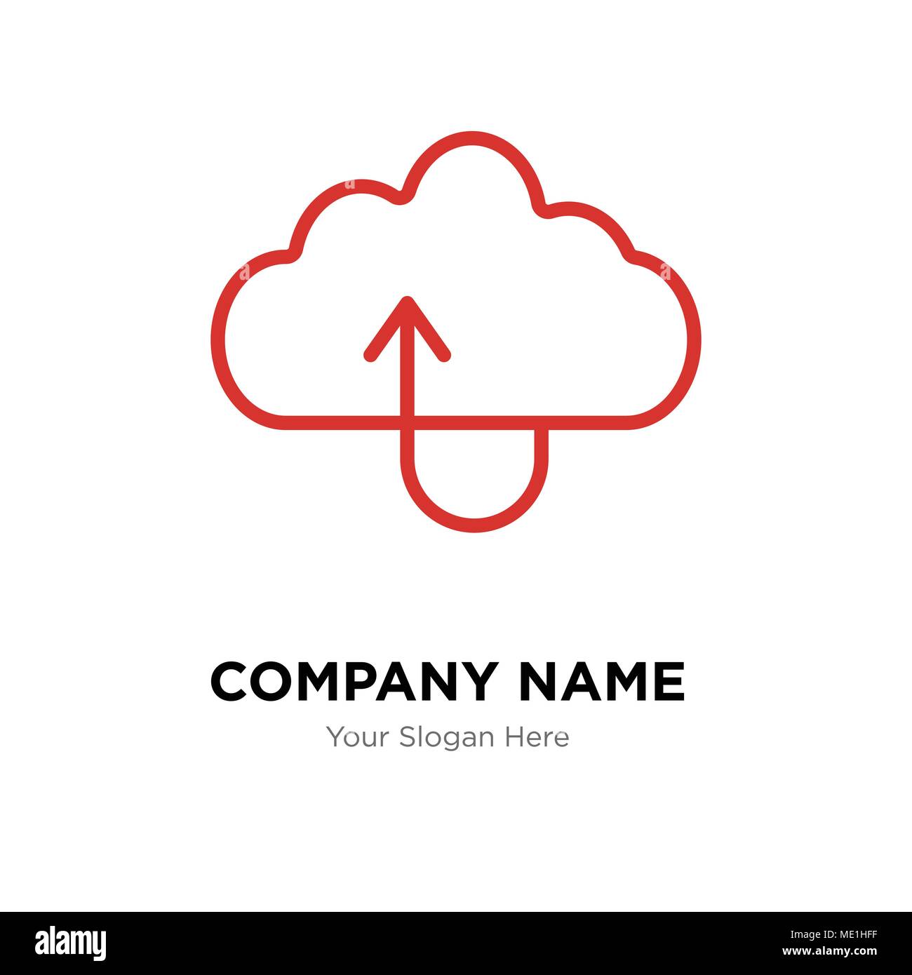 Téléchargement de fichiers vers le cloud company logo design, modèle de business entreprise icône vecteur Illustration de Vecteur