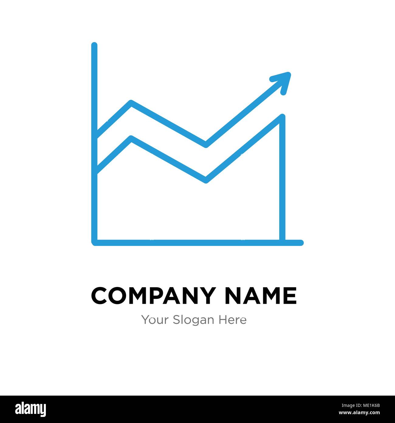 Graphique en courbes de logo, modèle de business entreprise icône vecteur Illustration de Vecteur