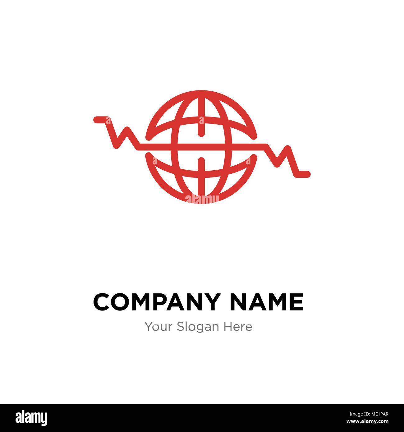 Rythme cardiaque global company logo design, modèle de business entreprise icône vecteur Illustration de Vecteur