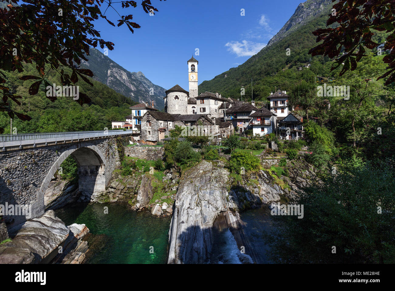 Lavertezzo à Verzasca, Verzascatal, Valle Verzasca, Canton du Tessin, Suisse Banque D'Images