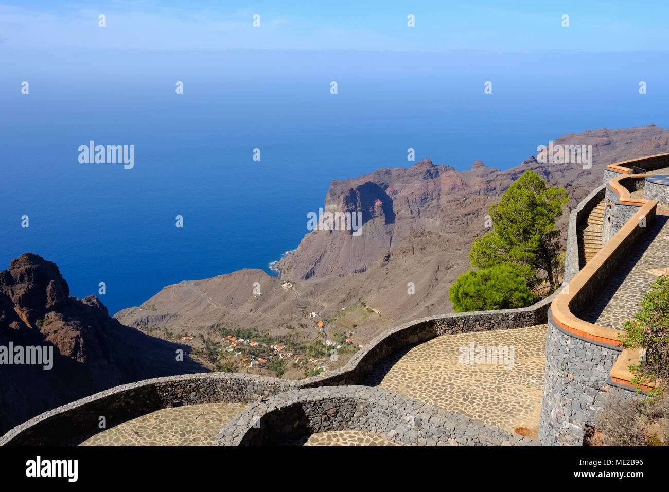Mirador El Santo en Arure, vue de Taguluche, Valle Gran Rey, La Gomera, Canary Islands, Spain Banque D'Images