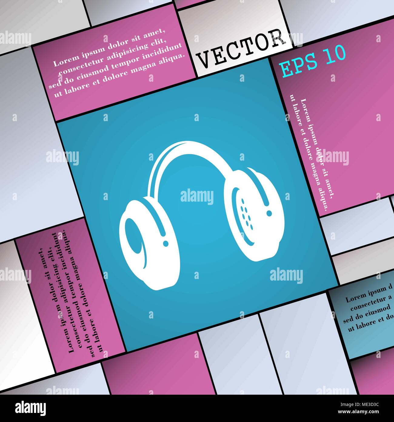 L'icône casque signe. Une télévision moderne style pour votre conception. Vector illustration Illustration de Vecteur
