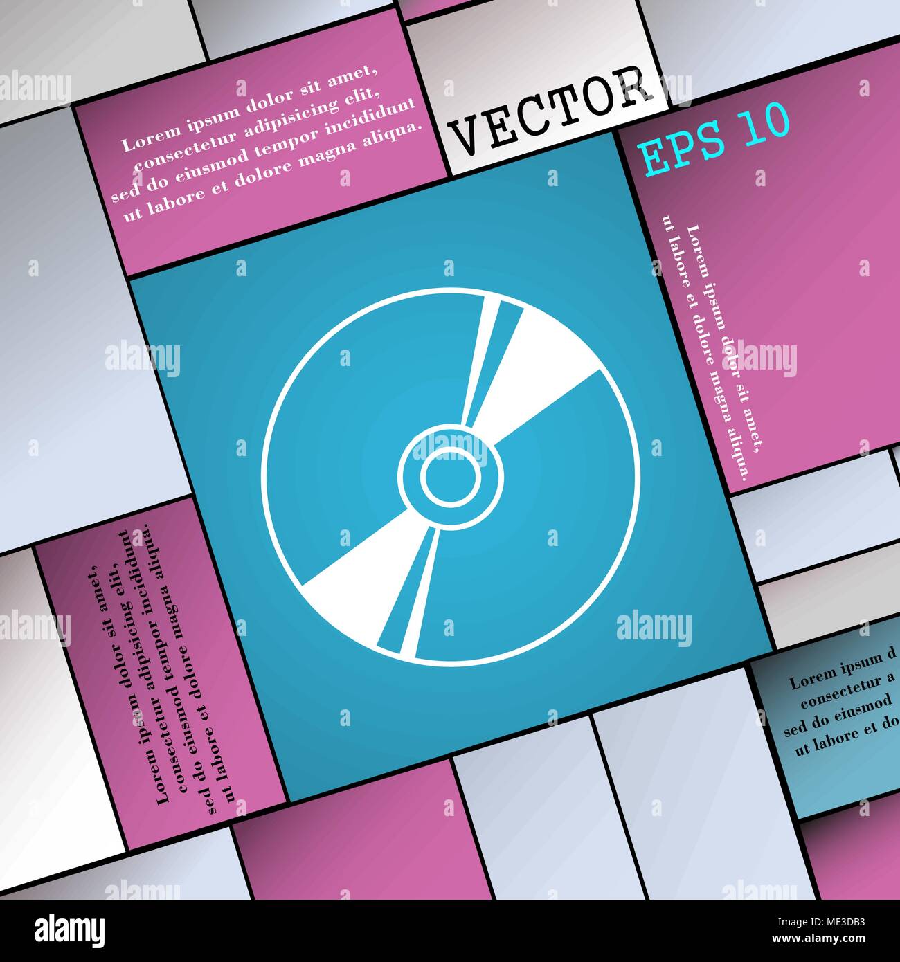 Cd, DVD, disque compact, icône blue ray signe. Une télévision moderne style pour votre conception. Vector illustration Illustration de Vecteur