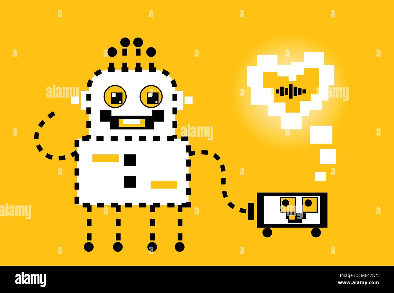 Robot De Dessin Anime Avec Des Animaux De L Appareil De Charge Image Vectorielle Stock Alamy