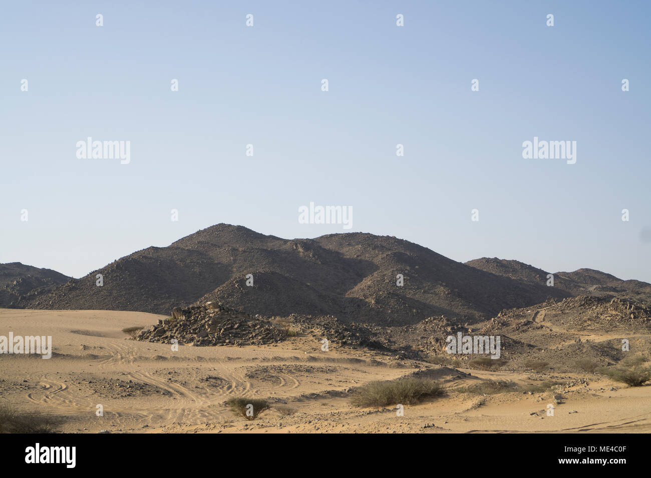 Scène de désert en Arabie Saoudite Asfan Banque D'Images
