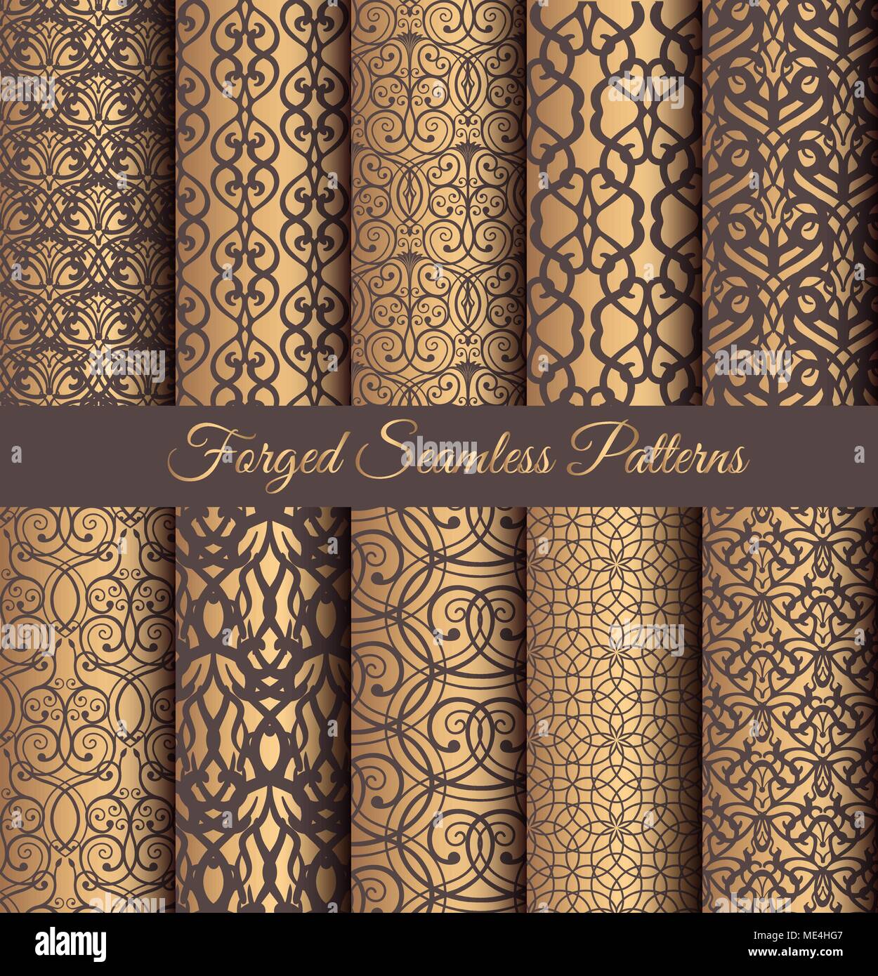 Les modèles d'or faux Vintage Design Illustration de Vecteur