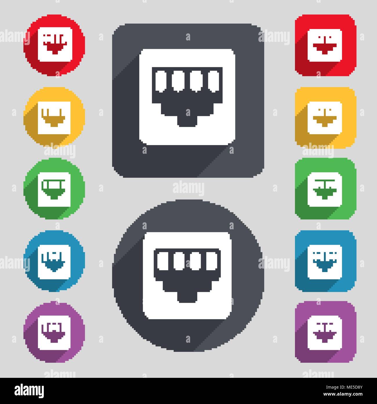 Rj45 icon set Banque de photographies et d’images à haute résolution ...
