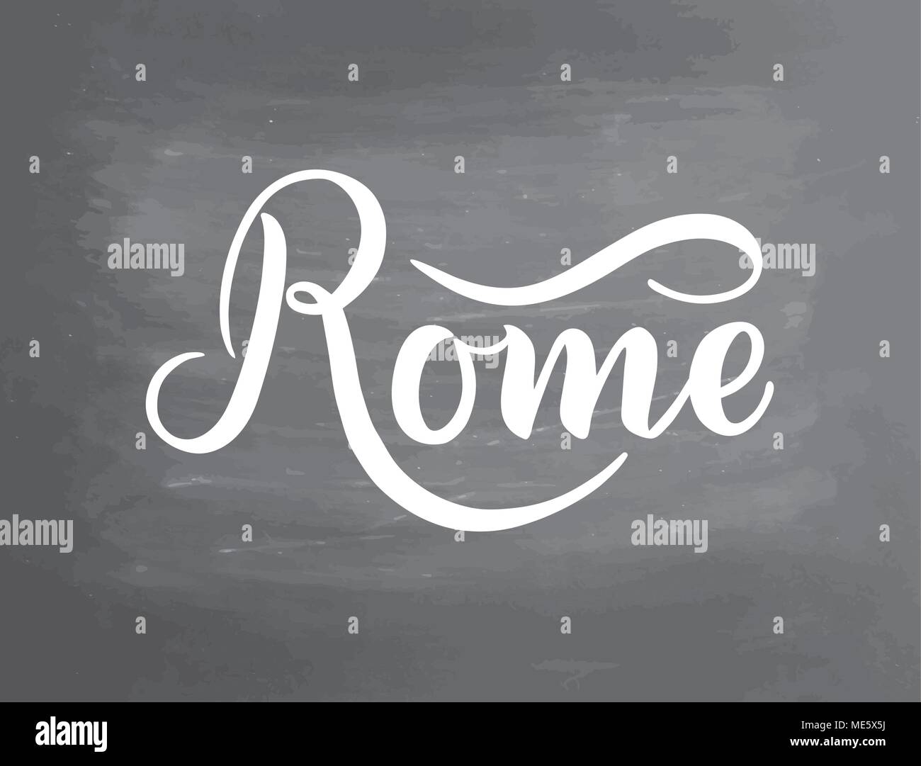 Rome, Italie. City design lettrage typographie. La calligraphie au pinceau à la main. Vector illustration. Fond texturé tableau. Typographie poster Illustration de Vecteur