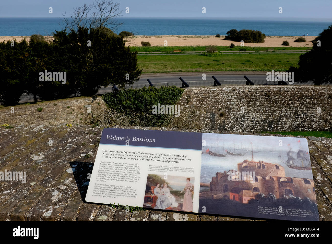 Château walmer dans ville côtière de traiter dans le kent uk avril 2018 Banque D'Images