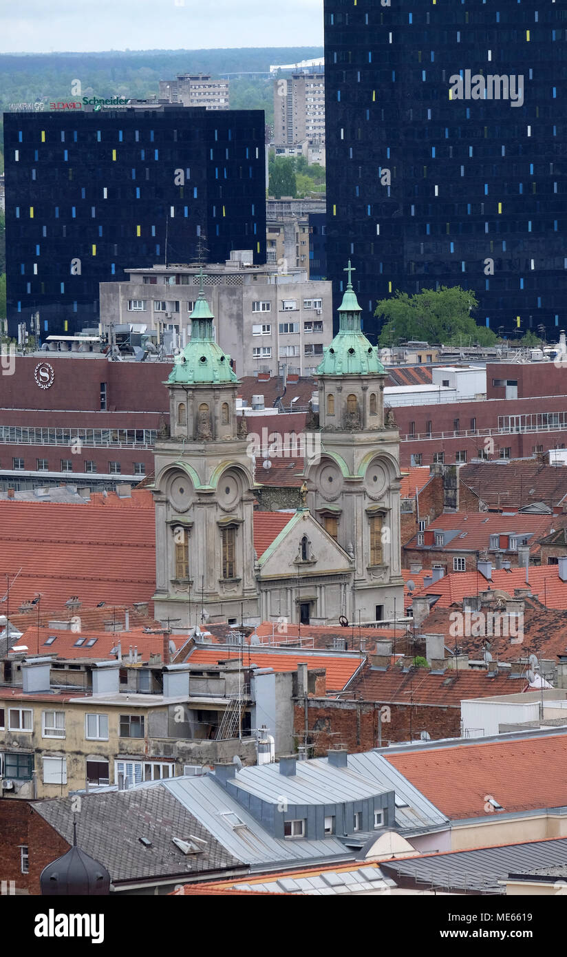 Basilique du Sacré-Cœur de Jésus dans le centre de Zagreb, Croatie Banque D'Images