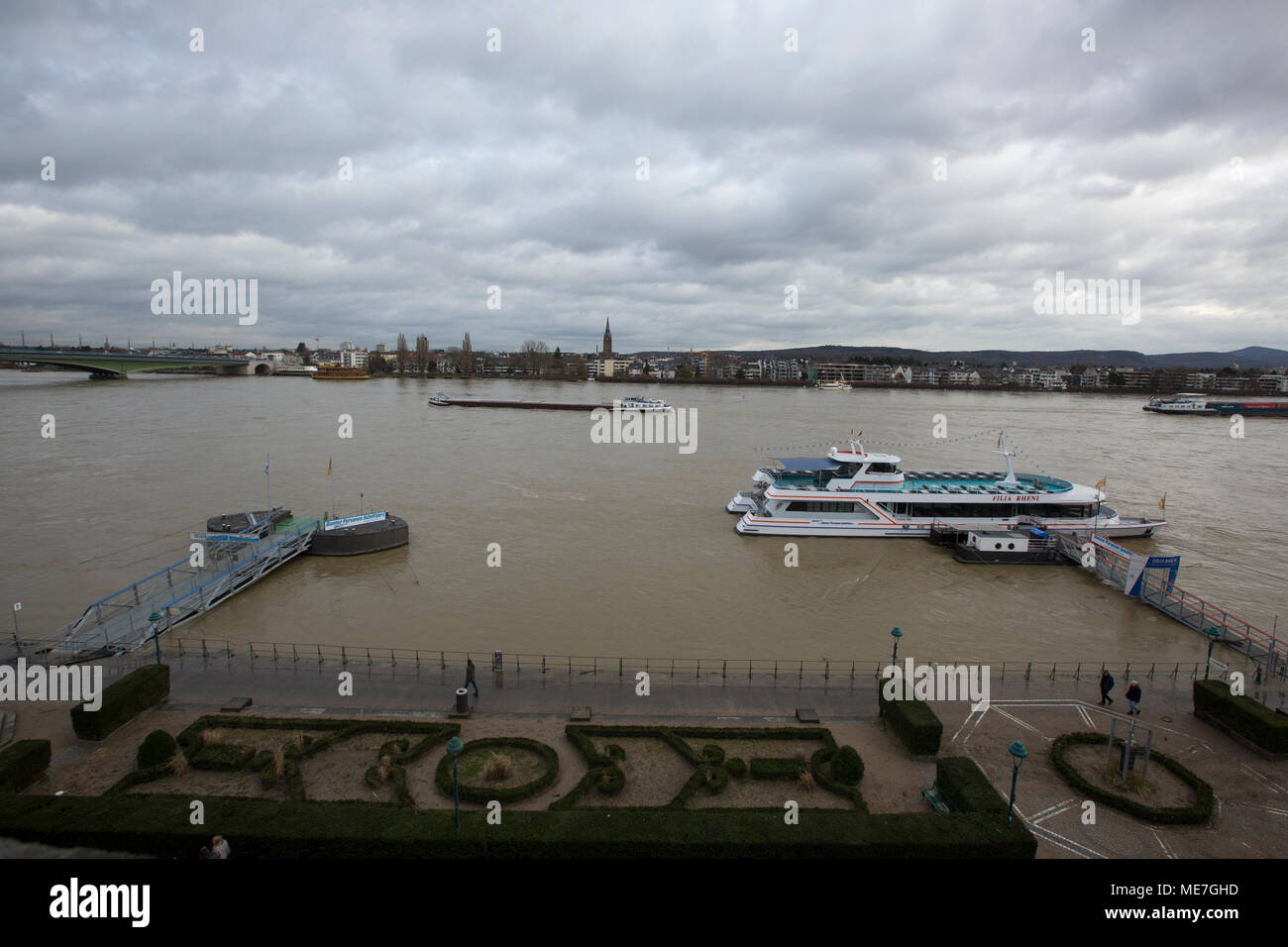 Rhin à Bonn, Allemagne, Westphalie Rhyne Nord Banque D'Images