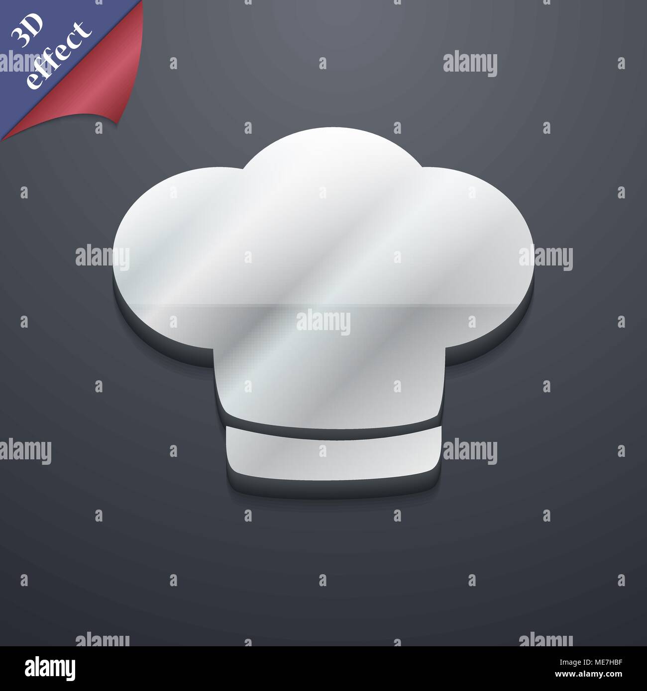 L'icône Chef hat symbole. 3D genre. Design moderne et branché, avec de l'espace pour votre texte Vector illustration Illustration de Vecteur