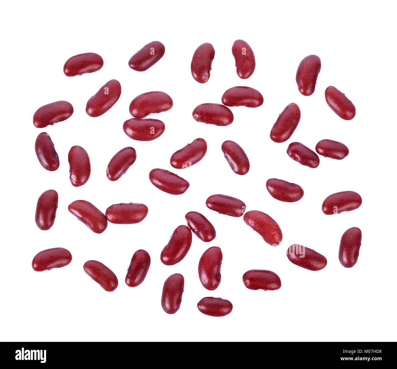 Haricot rouge sur fond blanc Banque D'Images
