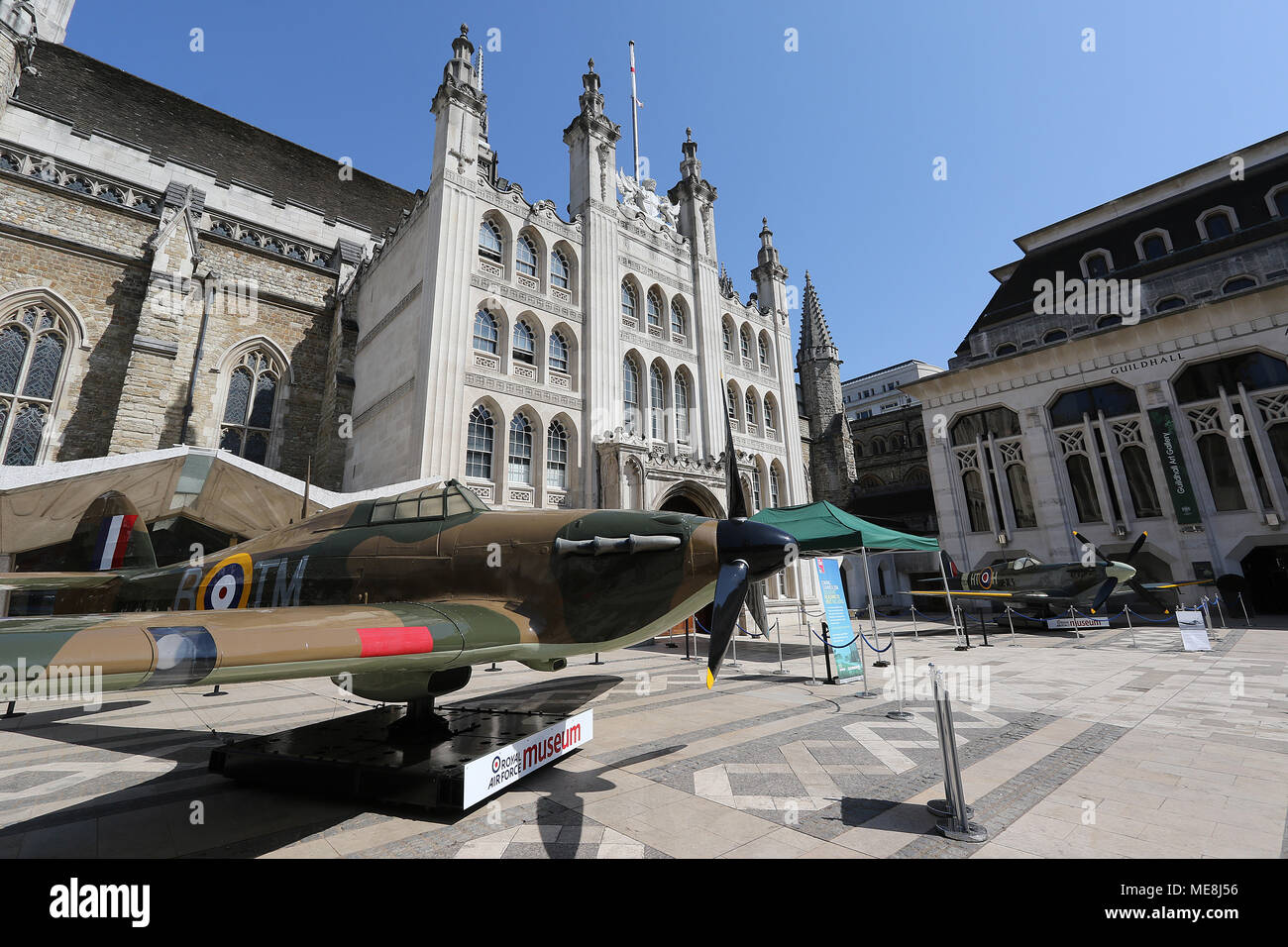 Londres, Royaume-Uni, 22 avril 2018. Célébrons 100 ans de la Royal Air Force - la présence d'avions de la RAF, Guildhall Yard, London UK, le 22 avril 2018, photo de Richard Goldschmidt Banque D'Images