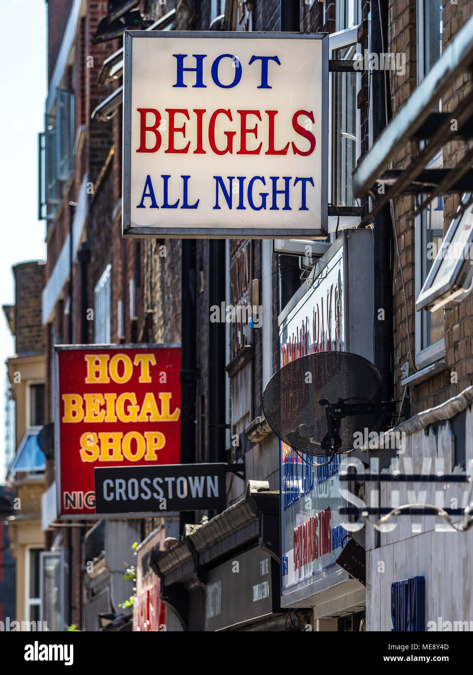 Beigel, Beigal ou bagel - 24 heures Beigel magasins à Londres de Brick Lane Banque D'Images